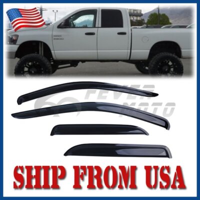Fit 2003-2009 Dodge Ram 2500 3500 Quad Cab Window Visors Vent Sun Rain Guards