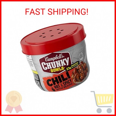 Campbell's Chunky Chili, Hot & Spicy with Beans, 15.25 oz Microwavable Bowl