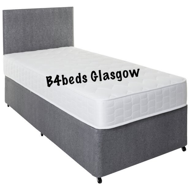 SINGLE DIVAN BED WITH GOOD QUALITY MATTRESS + Headboard Available