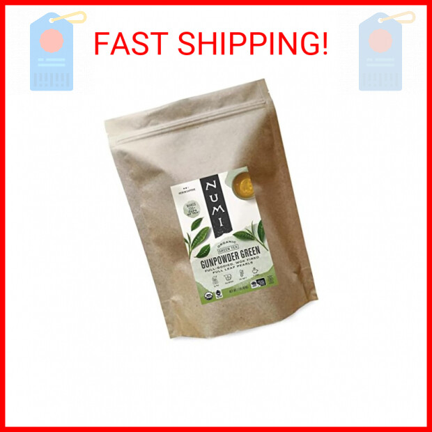 Numi Organic Gunpowder Green Tea, 16 Ounce Pouch, Full-Bodied Loose Leaf Green T