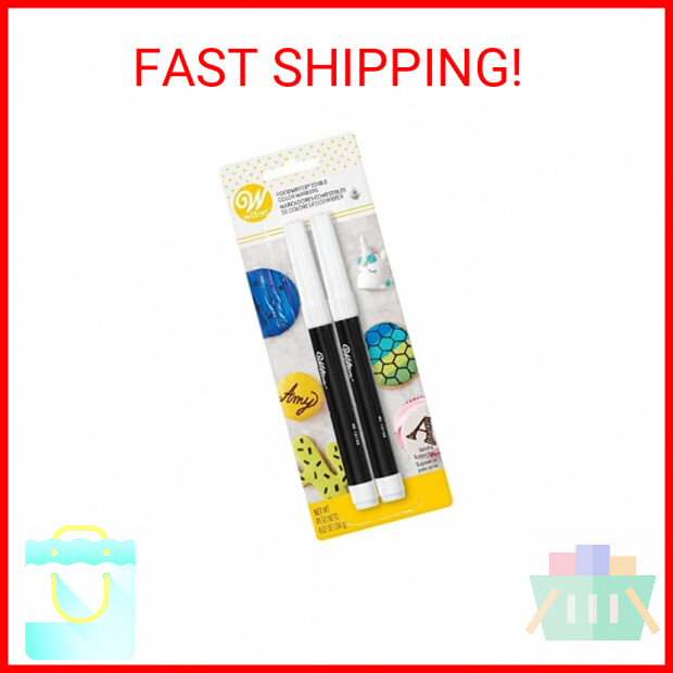 Wilton 609-1192 Black Food Writer Edible Ink Markers, 2 Count (Pack of 1)
