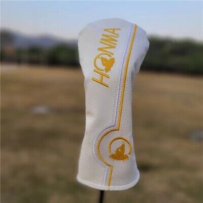 Golf Club Driver Fairway Wood Hybrid Head Cover Honma Classic Yellow-Line
