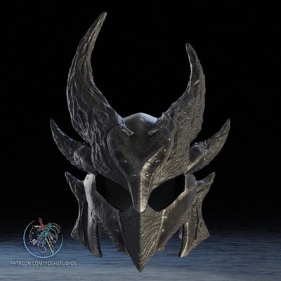 Demon Helmet 3D — 3D Printed RAW DIY Cosplay Helmet Kit + Prop Replica