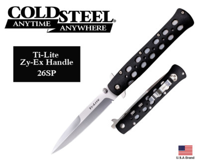 Cold Steel 4'' Folding Knife Ti-Lite Zy-Ex Handle AUS8A Steel 26SPZ