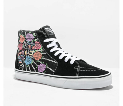 NWOB Vans Men Sk8-Hi Dia De Los Muertos Day of the Dead Glow in the Dark Shoes