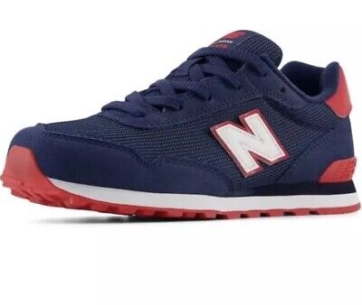 New Balance 515 V1 Lace-up Suede Sneaker Navy/True Red, 6 Big Kid / 7.5 Women's