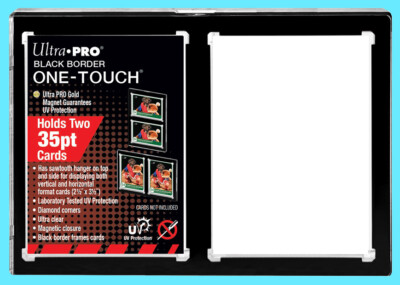 ULTRA PRO BLACK FRAME 2 CARD ONE TOUCH 35pt MAGNETIC HOLDER Double Wall Display