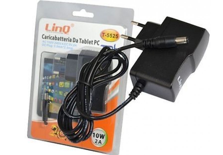 Alimentatore Caricabatterie 10w Plug 5.5x2.5mm X Tablet Pc Tab Linq T-5525