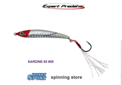 SPIN JIG SARDINE 65 COLORE 05 RED HEAD 6,5 GR CON ASSIST HOOK  EXPERT PREDATOR