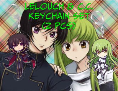 (2pcs) Code Geass: C.C. & Lelouch Lamperouge Acrylic Keychain Keyring