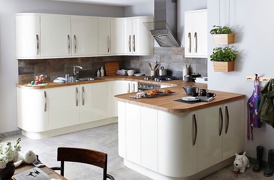  Cream  Santini High  Gloss  kitchen  cabinet  doors b q in 