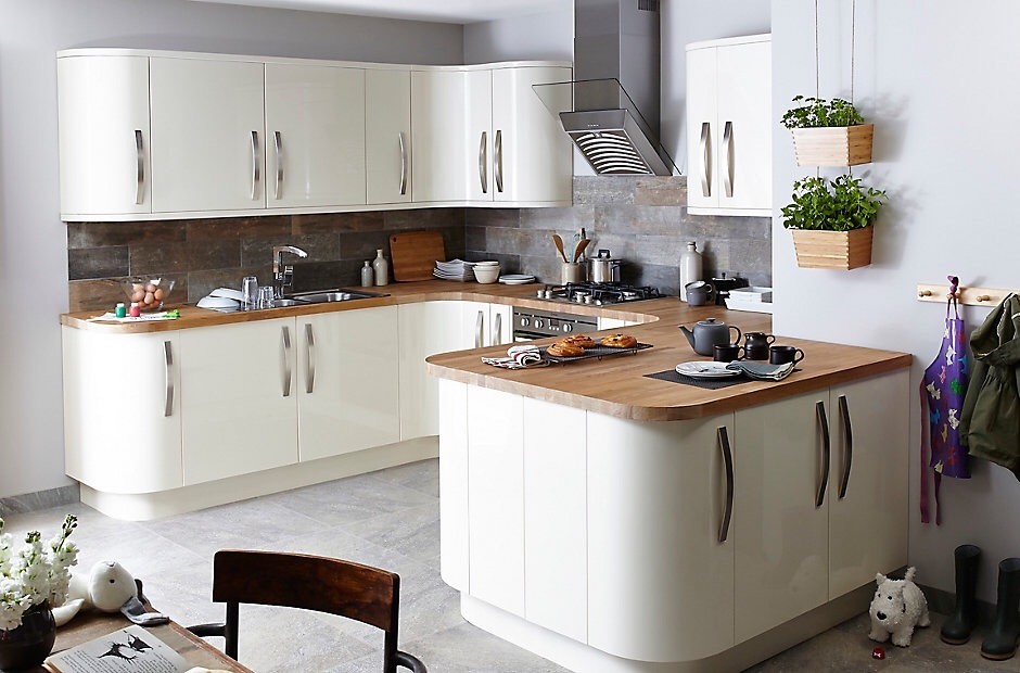 Cream high Gloss Santini Slab kitchen doors in Cardonald, Glasgow Gumtree