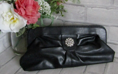Lovely Black clutch bag with diamante detail on the front