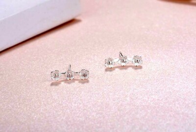 Adorable Tiny Flower Plum Blossom Silver SP Stud Earring 