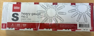 Office Depot No. 1 Non-Skid Paper Clips, Steel, 500-Pack - Paper Clips