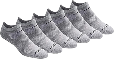Saucony Men's Multi-Pack Mesh Ventilating Comfort Fit Performance No-Show Socks