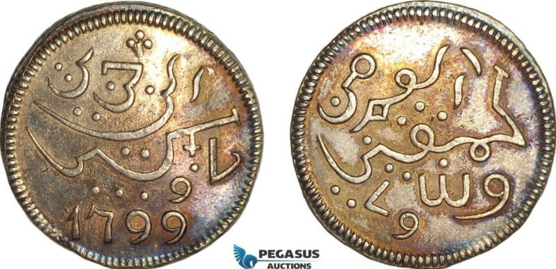 AG670, Netherlands East Indies, Java, Rupee 1799(12.97g) Toned (minor cleaning)
