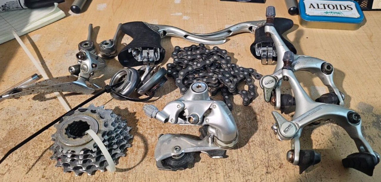 Vintage Shimano 105 - 1055 7 Speed Groupset (Minus Cranks