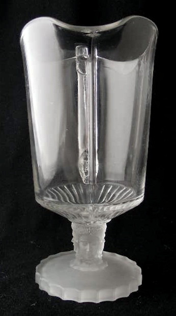 Duncan Glass THREE FACE water pitcher, 10 1/2