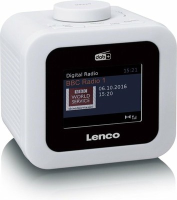 Lenco CR-620 - Wekkerradio met DAB+ en AUX-uitgang - Wit