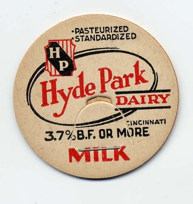 vintage hyde park dairy milk cap