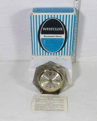 Westclox  Beaute  Alarm Clock. Model #12202 7-Sided Smoke Silver Luminous