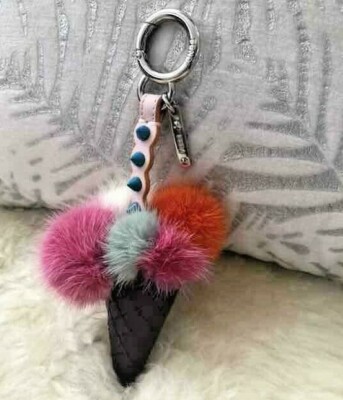 FENDI Ice Cream Bag Charm Gelato motif Key Ring Keychain B