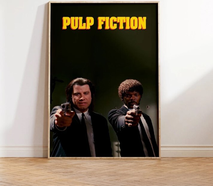 Pulp Fiction Poster, Vintage Movie Wall Art Print, Quentin