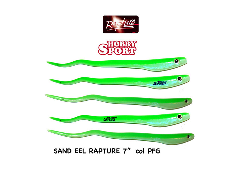 RAPTURE SAND EEL  7''  COL. PFG PEARL FLUO GREEN 18 CM ANGUILLINA X SPIGOLA