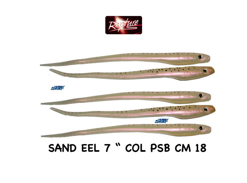 RAPTURE SAND EEL  7''  COL. PSB PEARL SPOTTED BLACK 18 CM ANGUILLINA X SPIGOLA