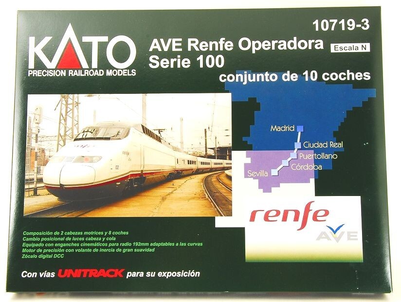 KATO N-Scale 10719-3 AVE Renfe Operadora Serie 100 10 car KATO N-Scale 10719-3 AVE Renfe Operadora Serie 100 10 car