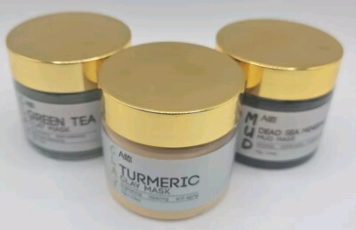 ANAI RUI Turmeric Clay Mask, Green Tea Clay Mask and Dead Sea Minerals Mud Mask.