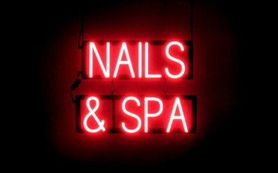 SpellBrite NAILS & SPA Sign | Neon Sign Look, LED Light | 17.9'' x 15.0''