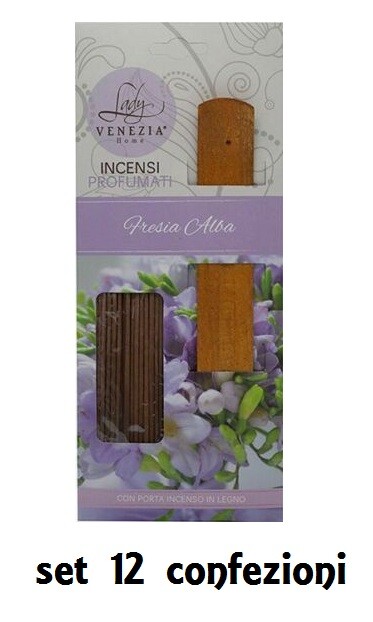 Set 12 Confezioni 20 Bastoncini Incenso Profumati Fresia Alba hmj