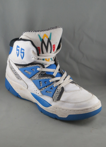 Adidas Originals Dikembe Mutombo 55 - 1993 Blue White HI Top Shoes - Size 16