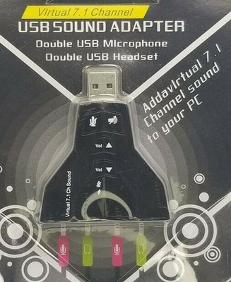 USB Sound Card adapter - Virtual 7.1 - double microphone and double headseat
