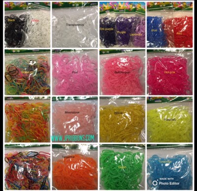 250 PCS SMALL BRAID RUBBER BANDS-17 COLORS OR MIX 