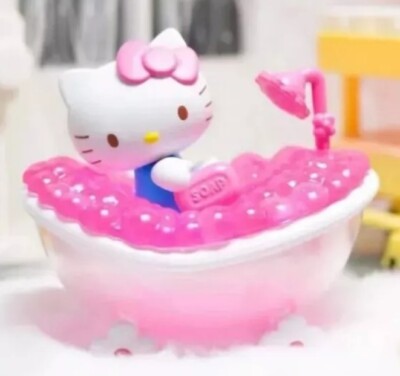 Sanrio x Lioh Toy Bubble Party Series HELLO KITTY    Pink Bath PVC Figure NEW