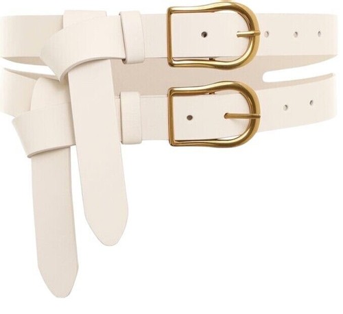 小物 rurumu.double buckle belt White rurumu: double buckle belt
