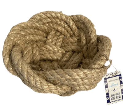 NEW Rope Bowl Handwoven Nautical Beach Tropical Luau Pool Party Two s Company