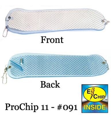 PRO-TROLL ProChip 11'' #091 UV Silver Fishscale - Set of 6 Flashers