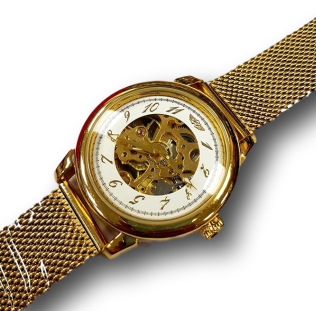 Orologio Da Polso YK G1242 Uomo Analogico Automatico Moderno Maglia Oro lac