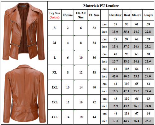 Damen Bikerjacke Lederjacke Kunstlederjacke Kurzjacke Übergangsjacke Damenjacken