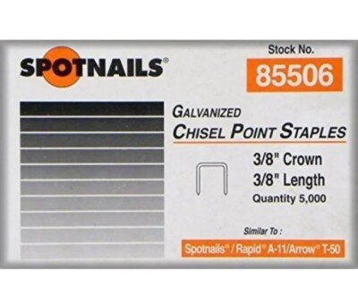 Spotnails 85506 3/8'' Staples Fits Arrow T50 Rapid A-11 100K Bulk Buy Full Case 