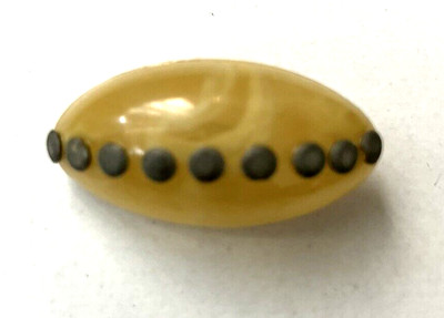 antique button, Celluloid, With applied decoration to resemble silver or stones