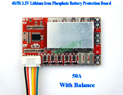 4S/5S 3.2V 50A Lithium Iron Phosphate Battery PCB BMS Protection Board w Balance
