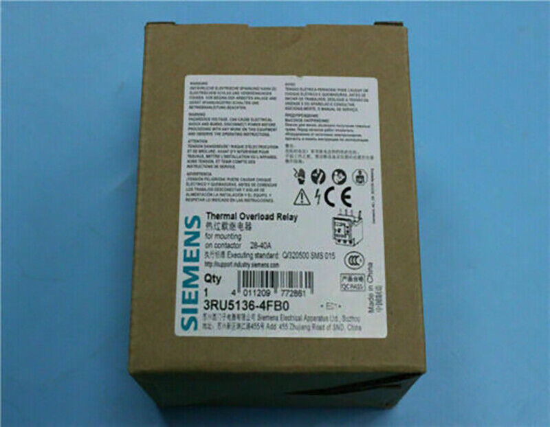 1pc New Siemens Thermal Overload Relay 3ru5136-4fb0 Current 28-40a