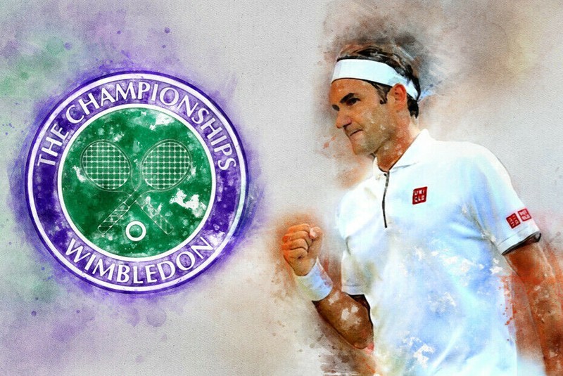 Toile 40x60roger Federer Wimbledon 50 Euros Livraison Offerte Partout En France