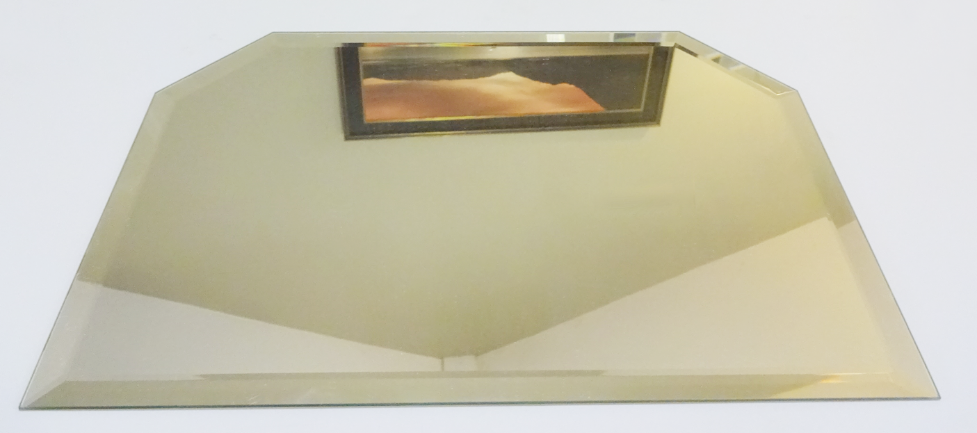 Beveled Glass HEXAGON Display Centerpiece Mirror 13