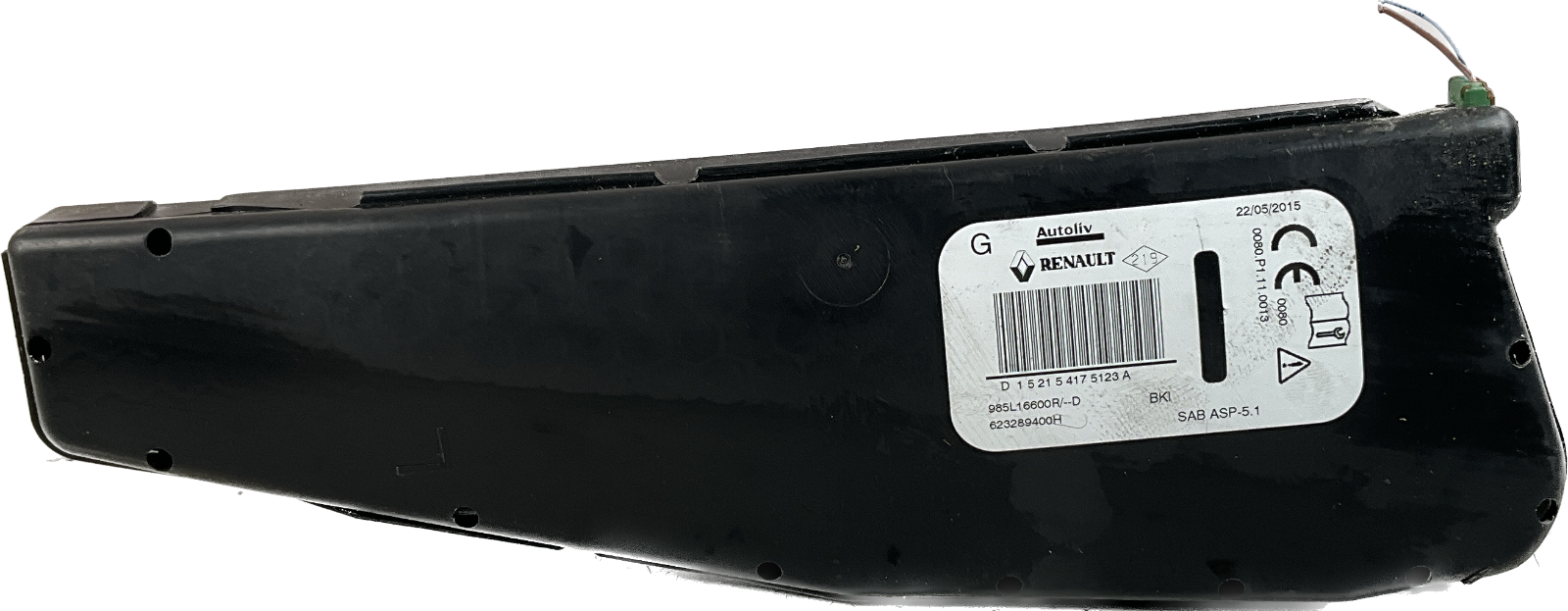 Carica airbag sedile sinistra RENAULT MEGANE codice ricambi 985L16600R anno 2015